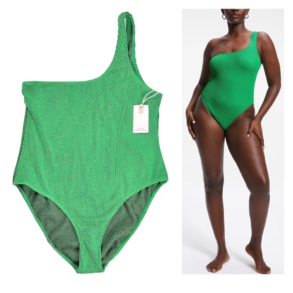 Good American Always Fits Shoulder One Piece Summer Green Size 4XL 5XL - Picture 11 of 12
